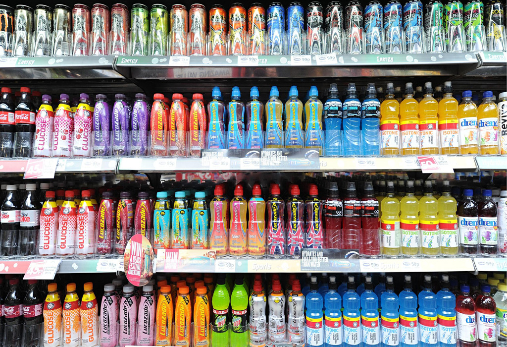 Many fizzy drinks contain vast amounts of sugar