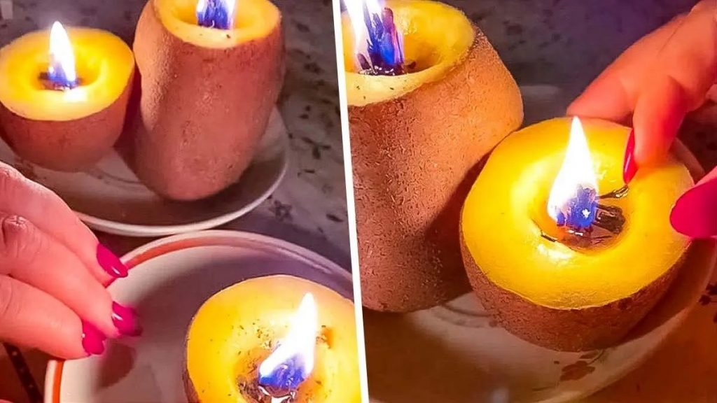 صنع شمعة من البطاطس