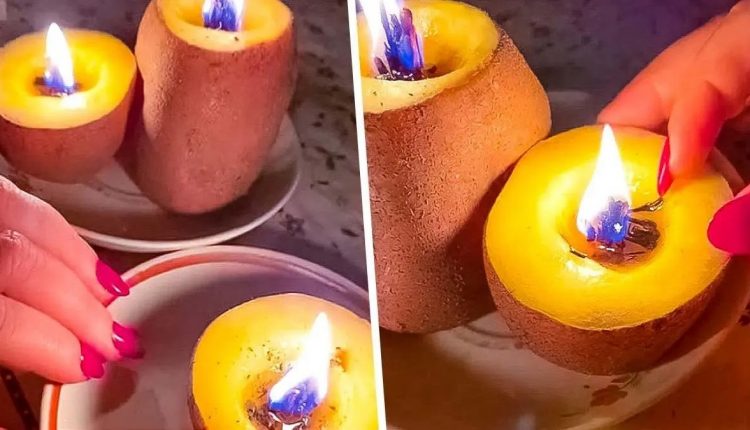 صنع شمعة من البطاطس1