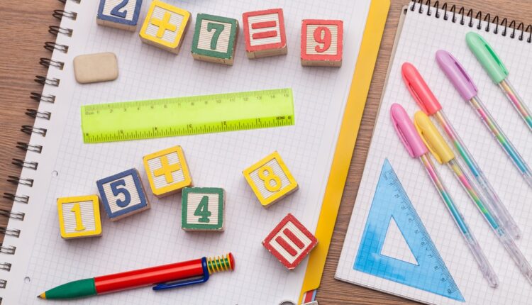 Math toy kids concept add addition arithmetic background basic child